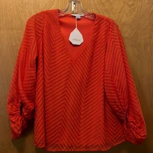 Favlux- Medium Doub Orange Flowly Blouse